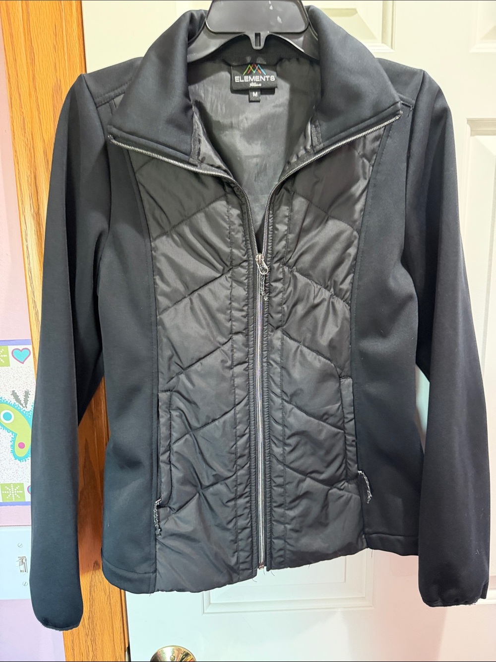 Element Women's Black Quilted Hybrid Puffer Jacket